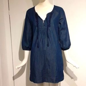Soft denim midi dress with cute embroidery by Old Navy